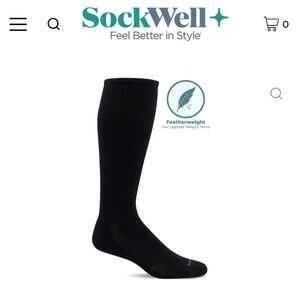 SockWell Graduated Compressuon Featherweight Socks SZ L/XL Wool Bamboo